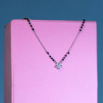 Floral Glint Silver Mangalsutra