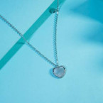 Luna Heart Silver Necklace